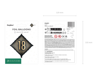 Balon Folie Romb 18 ANI Auriu 46cm