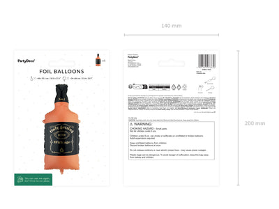 Balon Folie Figurina Sticla Whisky 34x86cm