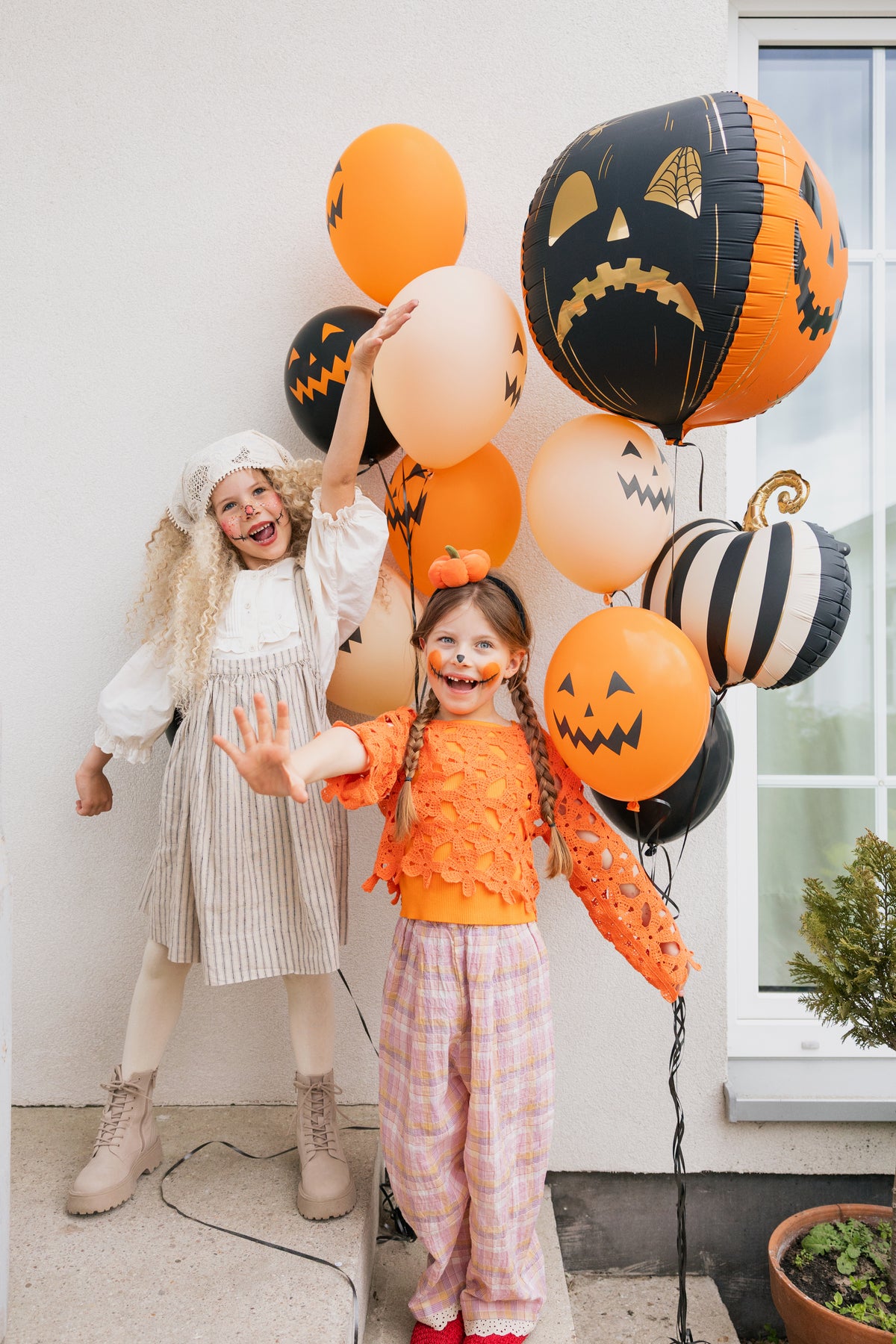 Balon Folie Scary Pumpkins 50cm Negru-Portocaliu