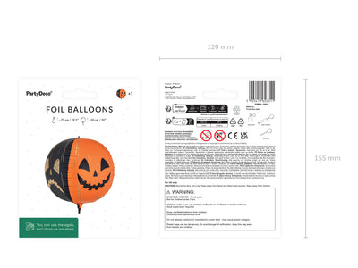 Balon Folie Scary Pumpkins 50cm Negru-Portocaliu