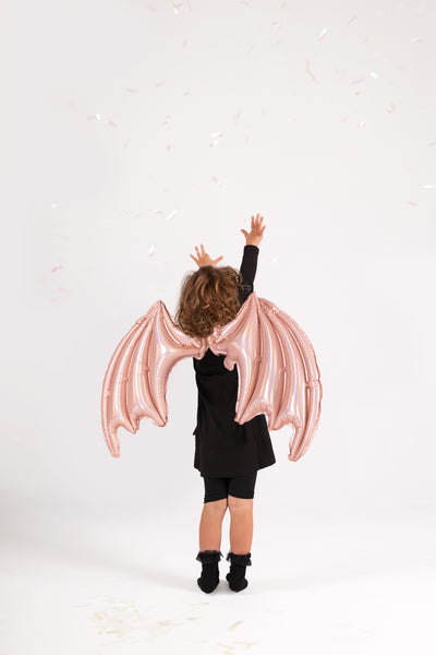 Balon folie figurina aripi roz de liliac 85x50cm