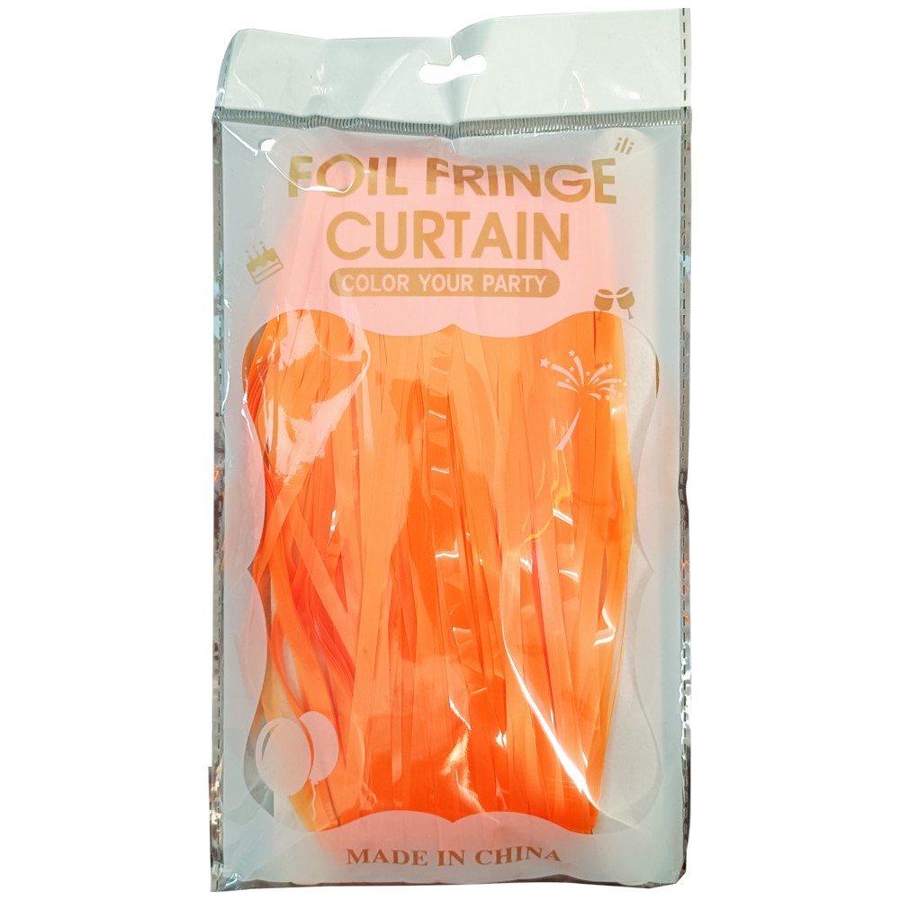 Pastel Orange Foil Curtain 100x200cm