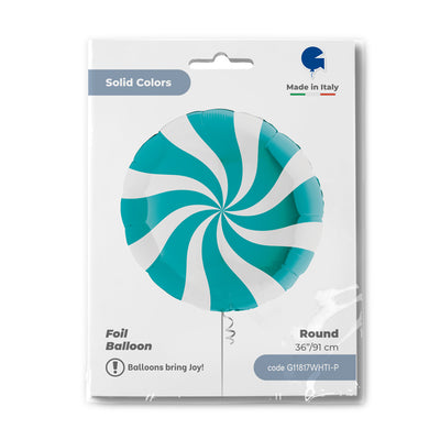 Foil Balloon Round Lollipop White-Tiffany 91 cm Grabo