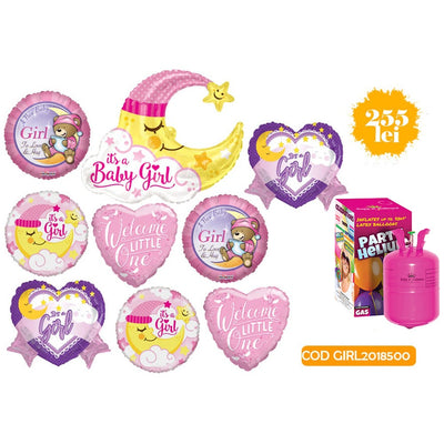 Newborn Balloon Package - GIRL with Small Helium Tank GIRL2018500