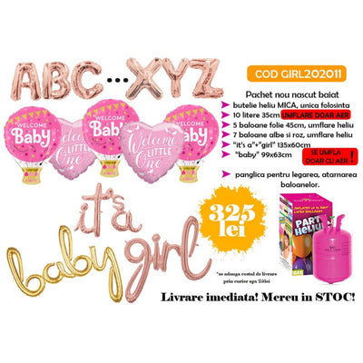 Newborn Balloon Pack - GIRL with Small Helium Tank GIRL202011