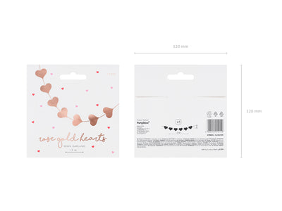 Decorative Garland - Rose Gold Hearts 3m