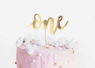 Gold "One" Cake Topper 19cm