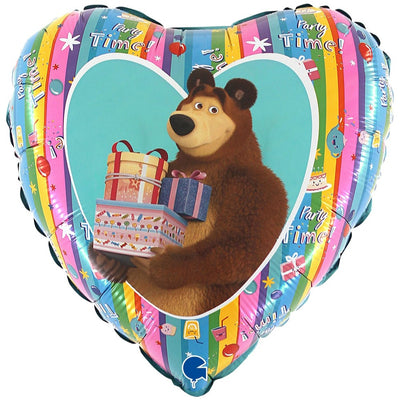 Balon Folie Inima Masha si Ursul Cadouri 46 cm Grabo