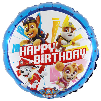Round Foil Balloon Happy Birthday Paw Patrol 46cm Grabo