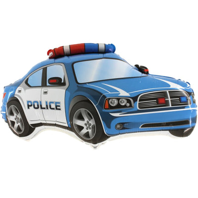 Blue Police Car Figurine Foil Balloon 77 cm Grabo