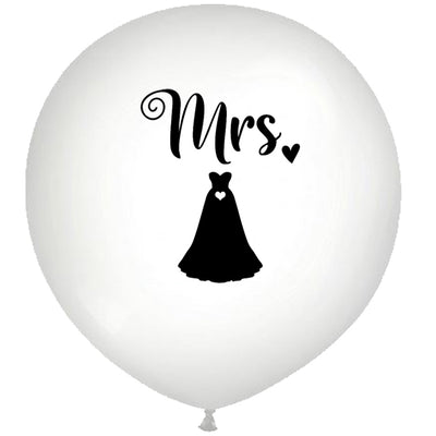 Set of 2 Jumbo Latex Balloons 41cm with Mrs and Mr print