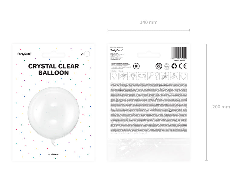 Balon ORBZ Transparent 40cm ORB16-1
