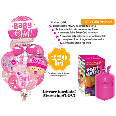 Girl Balloons Pack + Small GIRL202552 Cylinder