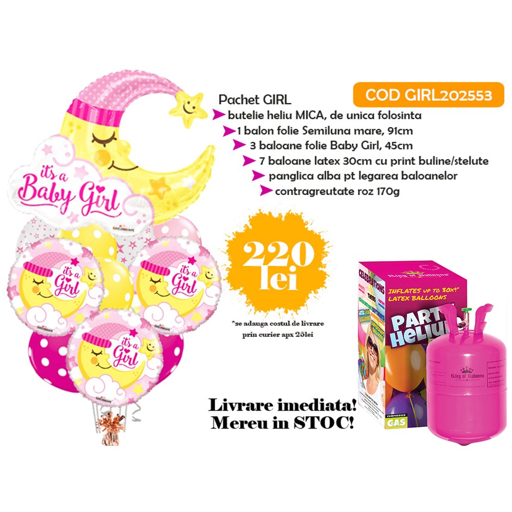 Girl Balloon Pack + Small Helium Tank GIRL202553