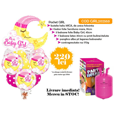 Girl Balloon Pack + Small Helium Tank GIRL202553