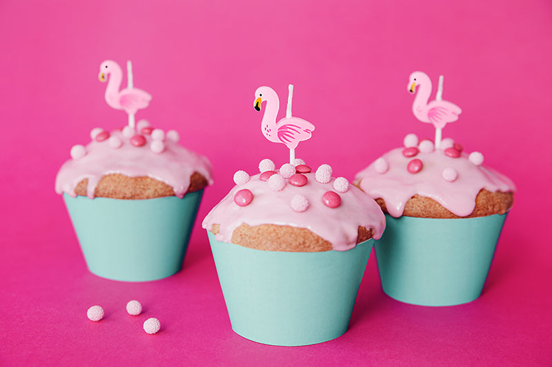 Set 5 Lumanari Tort Flamingo 3 cm