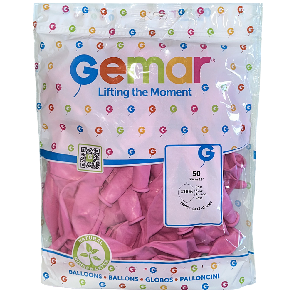 G-Link 33cm Standard Pink Latex Balloons GL13.06