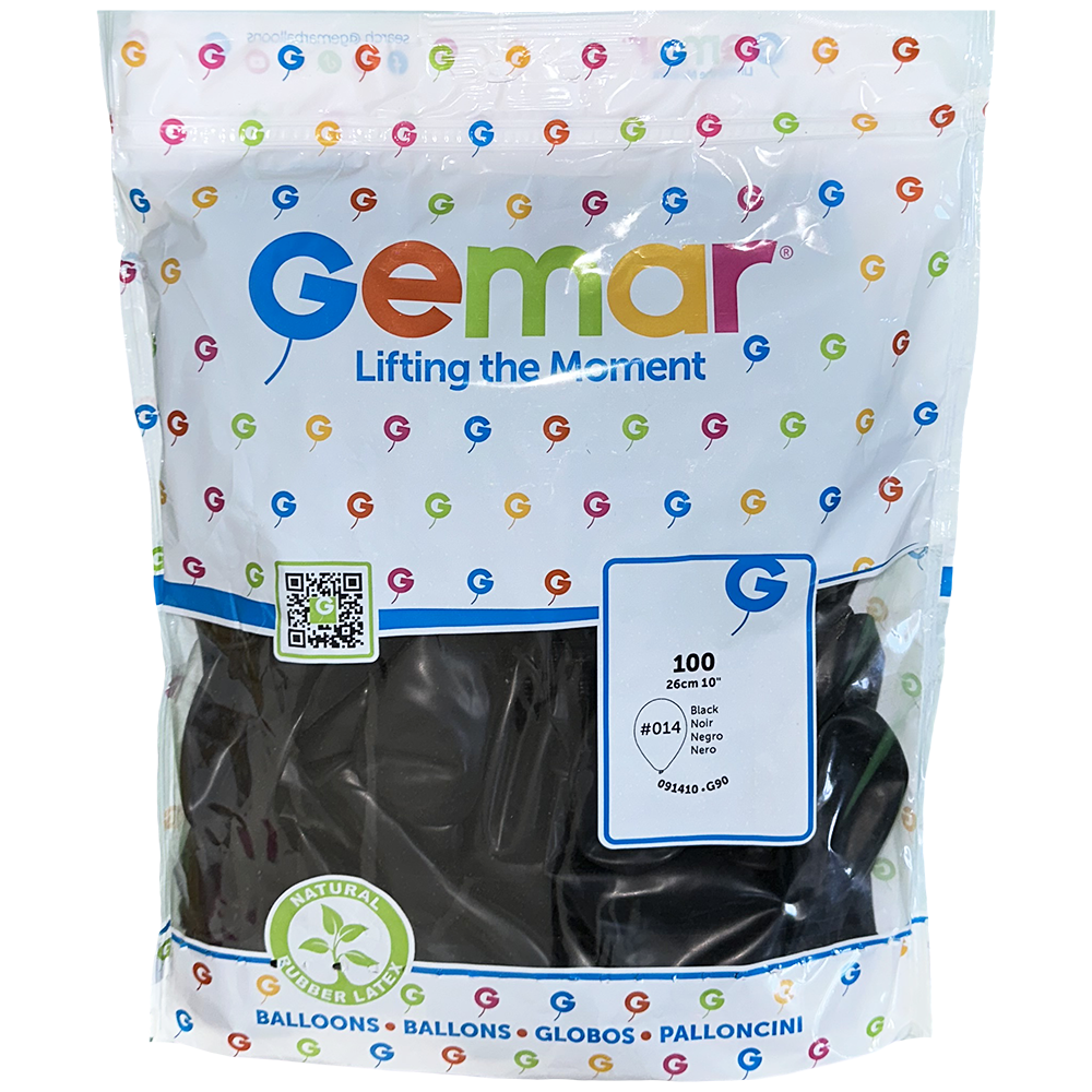Standard Latex Balloons 26cm Black G90.14
