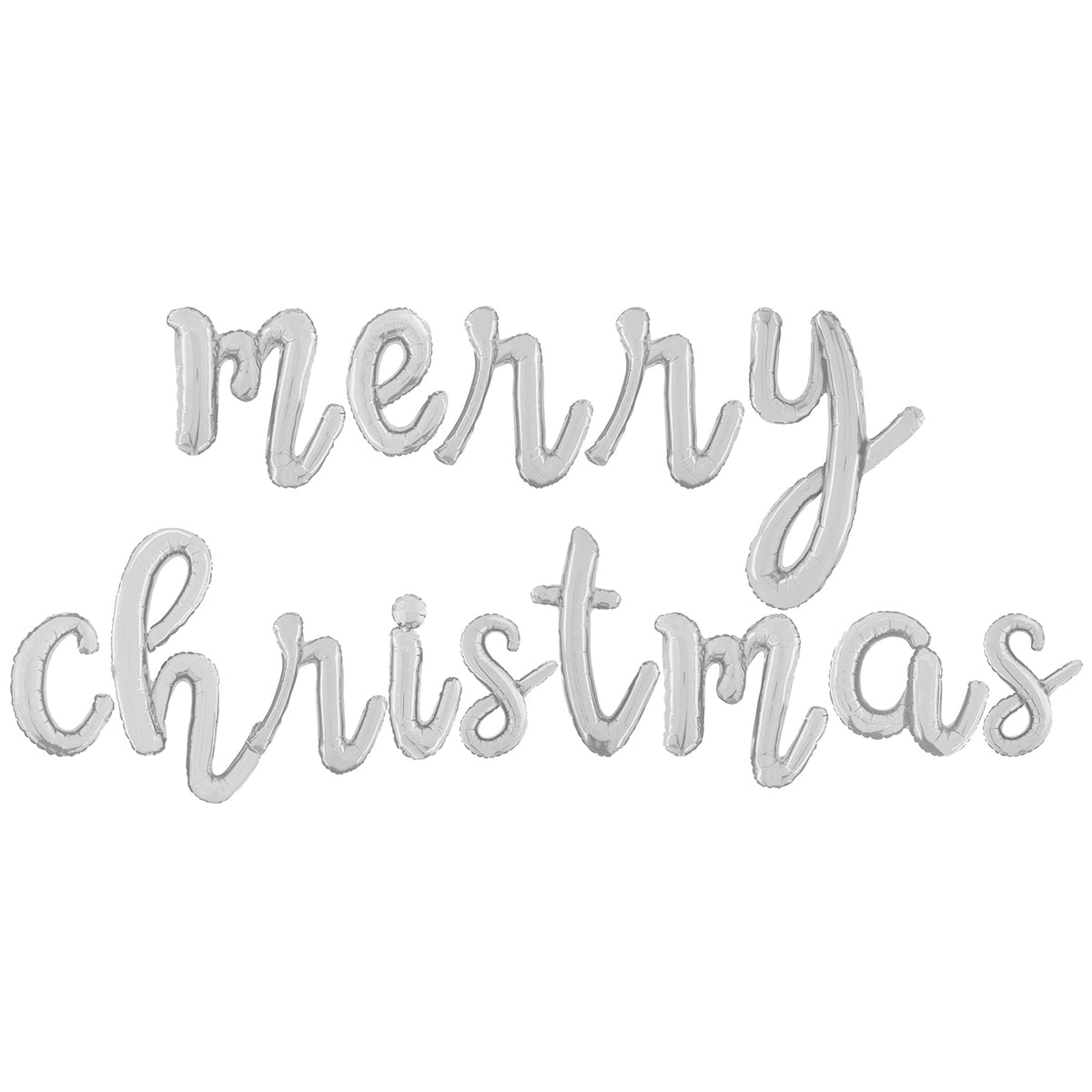 Balon Folie Scris Cursiv Merry Christmas Argintiu