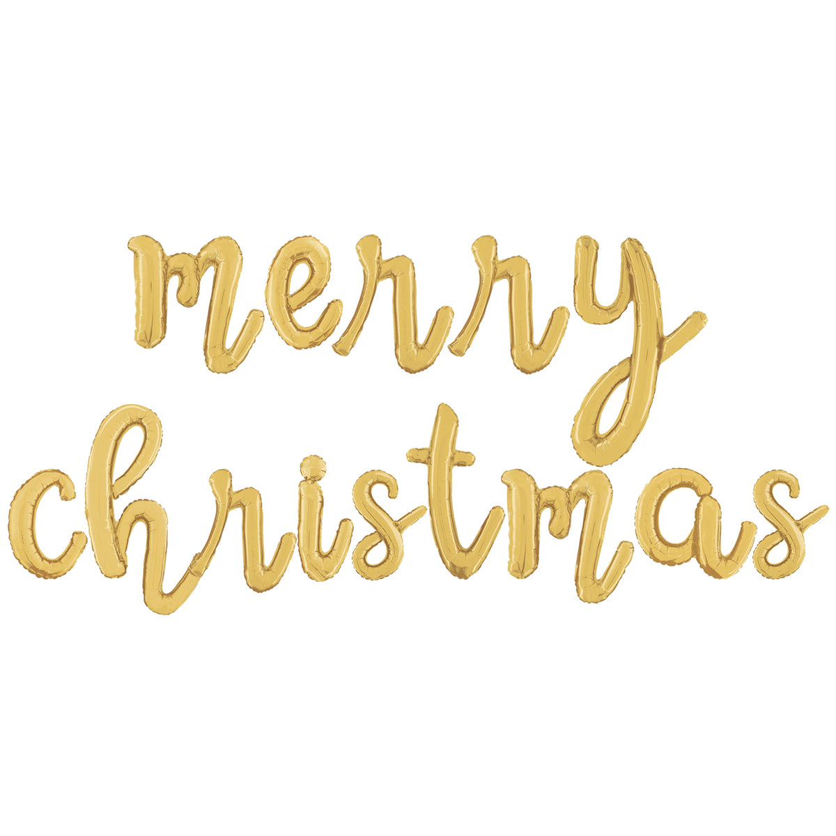 Foil Balloon Cursive Script Merry Christmas Gold