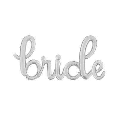 Baloane Folie Scris Cursiv Bride Argintiu