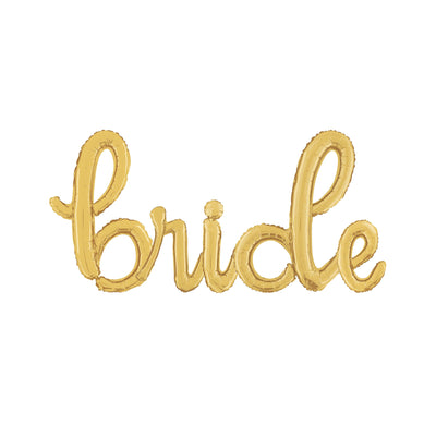Baloane Folie Scris Cursiv Bride Auriu