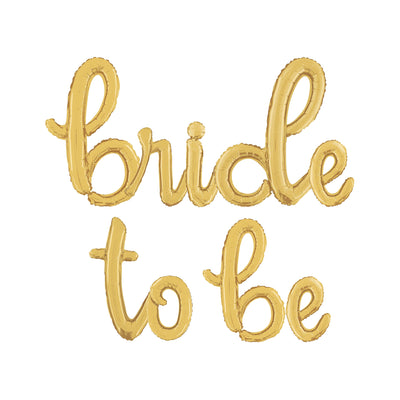 Baloane Folie Scris Cursiv Bride To Be Auriu