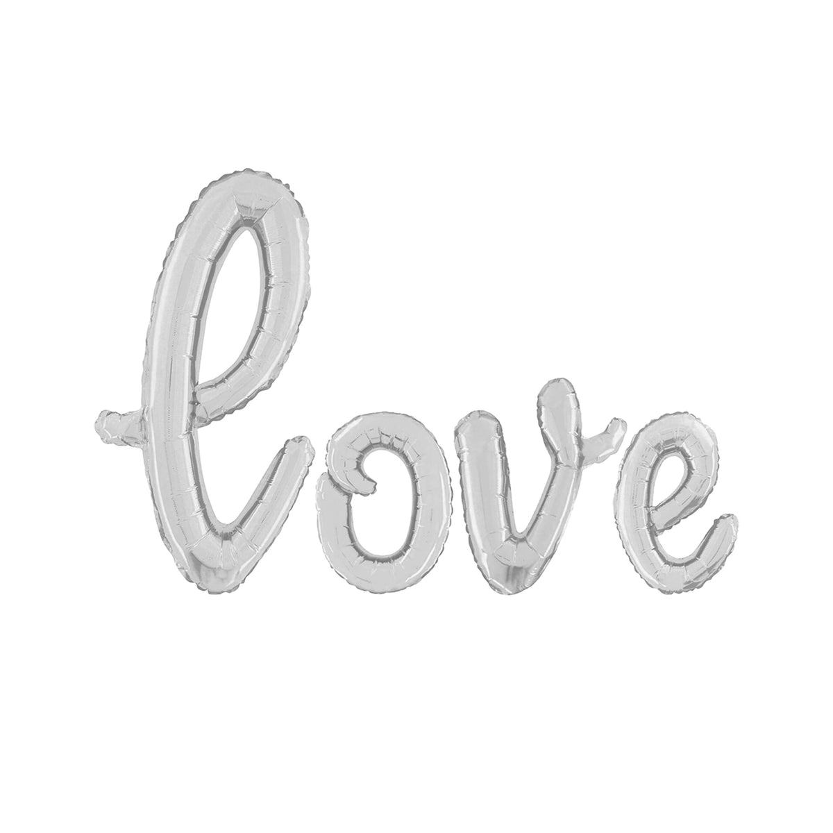 Foil Balloons Cursive Script Love Silver