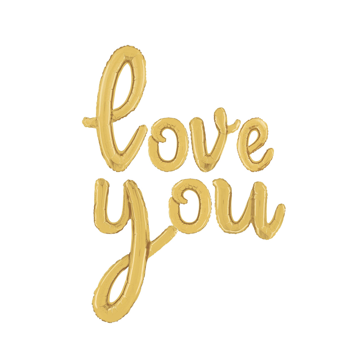 Gold Cursive Love You Foil Balloons