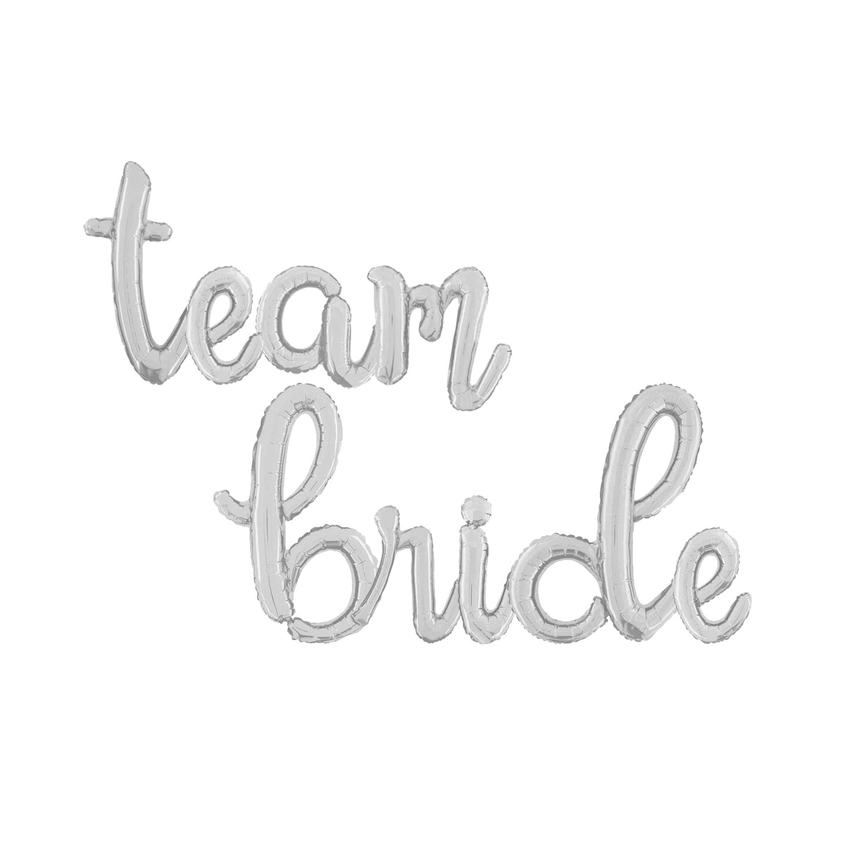Silver Team Bride Cursive Foil Balloons