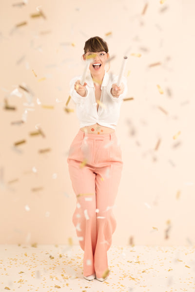 Tun Confetti Alb-Auriu Mix 35 cm
