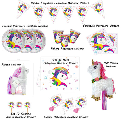 Banner Stegulete Petrecere Rainbow Unicorn 320 cm UN6203