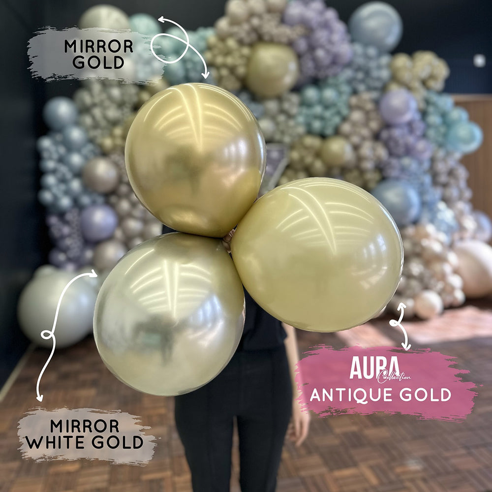 Latex Balloons 5" Aura Antique Gold 7085