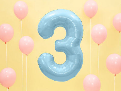 Balon folie cifra 3 Bleu 86 cm