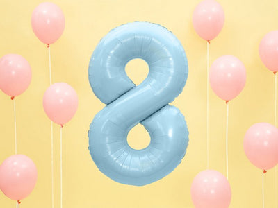 Balon folie cifra 8 Bleu 86 cm