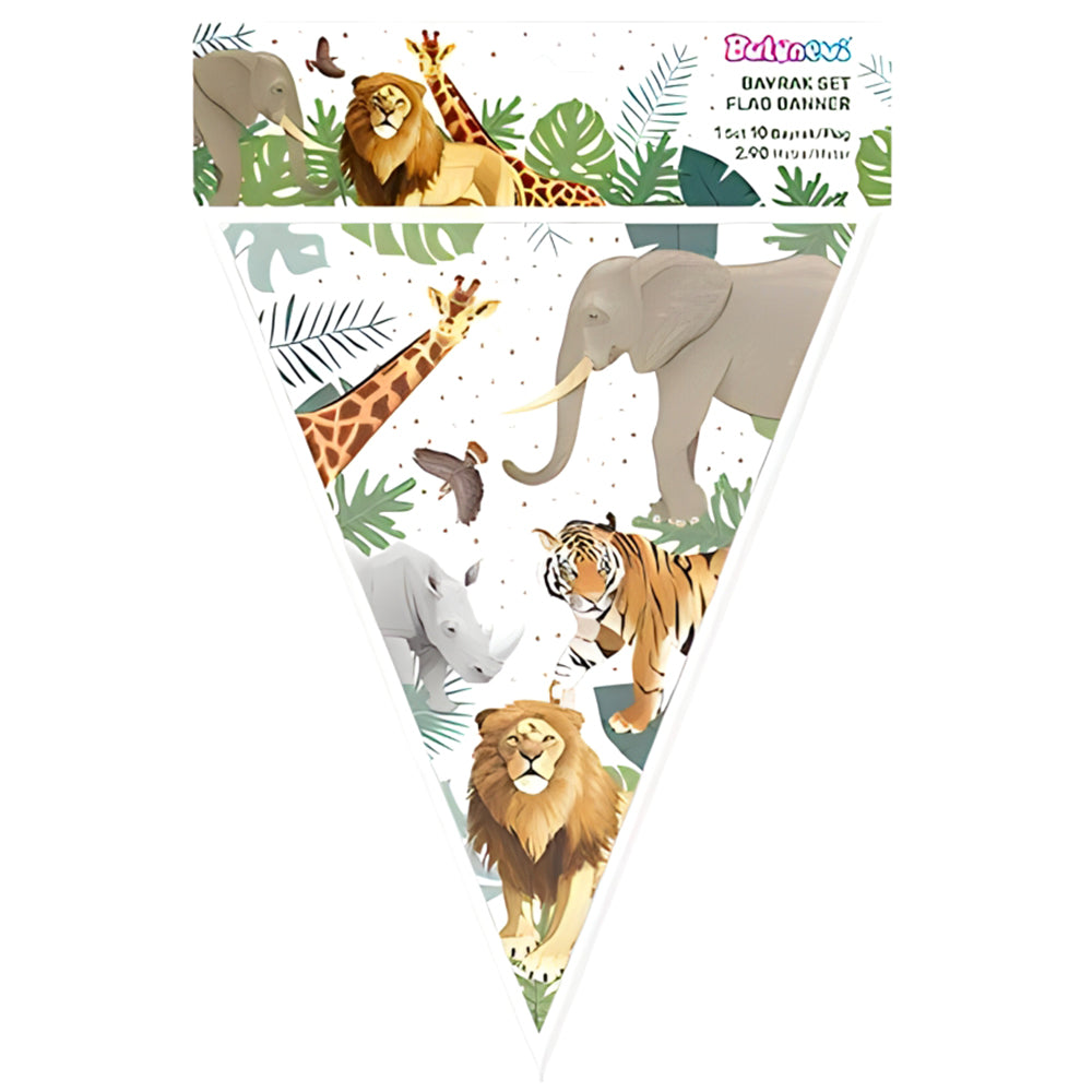 Wild Life Print Party Pennant Banner 290cm
