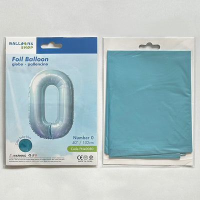 Balon Folie Cifra 0 Baby Blue 87cm