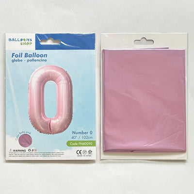 Balon Folie Cifra 0 Baby Pink 87cm