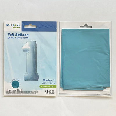 Balon Folie Cifra 1 Baby Blue 87cm