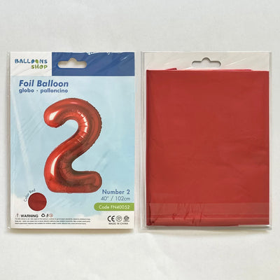 Balon Folie Cifra 2 Rosu 87cm