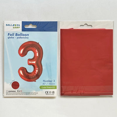 Balon Folie Cifra 3 Rosu 87cm