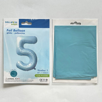 Balon Folie Cifra 5 Baby Blue 87cm