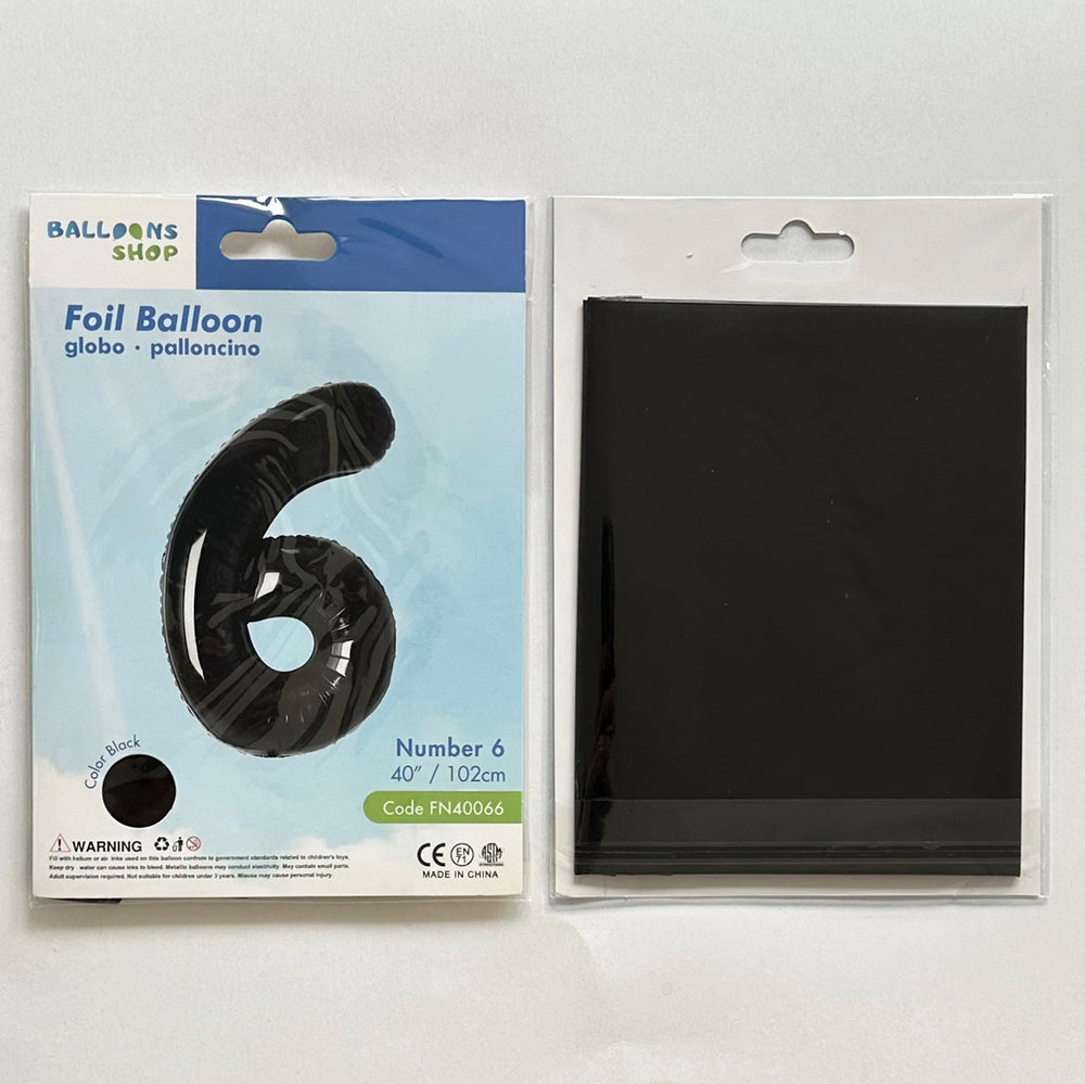 Foil Balloon Number 6 Black 87cm
