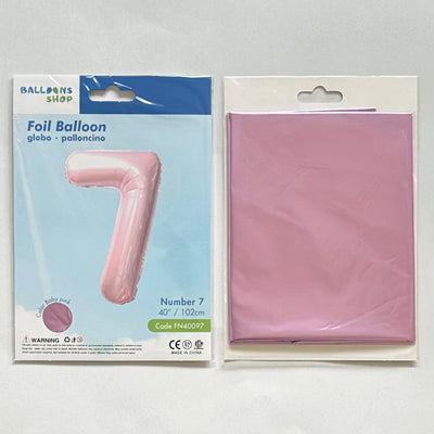 Balon Folie Cifra 7 Baby Pink 87cm
