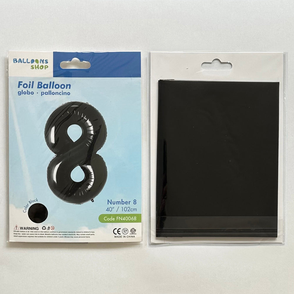 Foil Balloon Number 7 Black 87cm