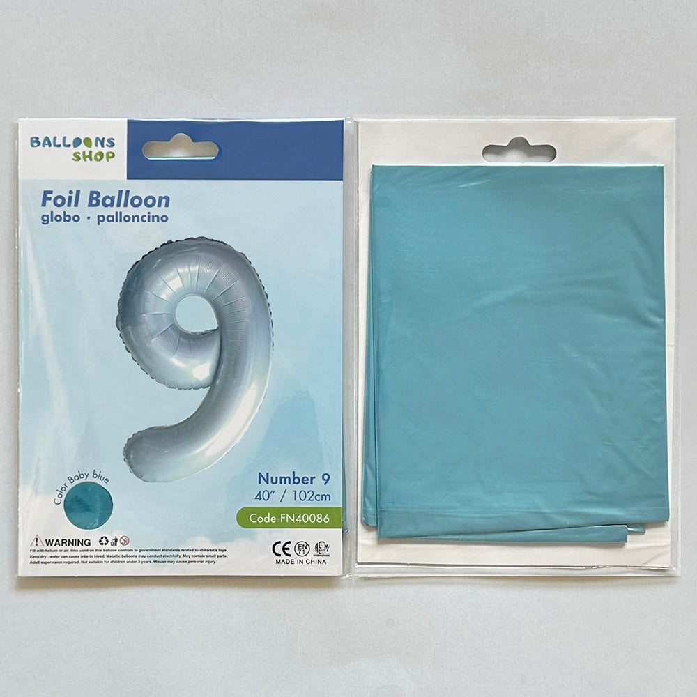 Balon Folie Cifra 9 Baby Blue 87cm