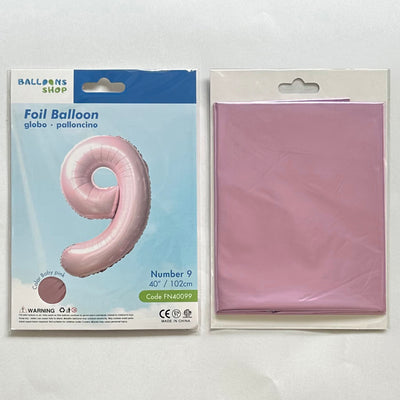 Balon Folie Cifra 9 Baby Pink 87cm