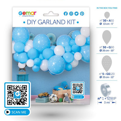 DIY KIT Latex Balloon Garland Baby Blue