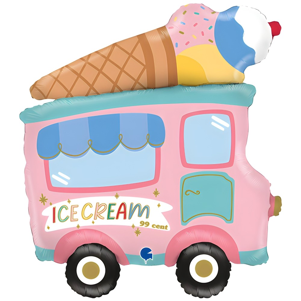 Foil Balloon Ice Cream Truck Figurine 74cm Grabo