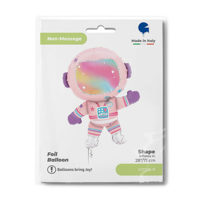 Pink Astronaut Figure Foil Balloon 71cm